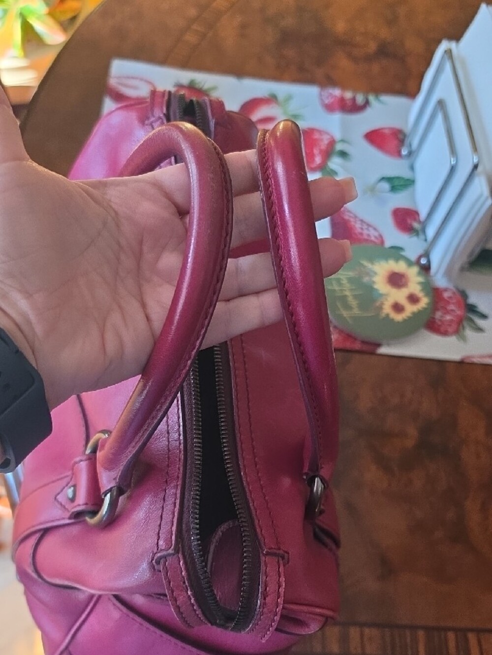 ✨️Vintage CELINE Burgundy Leather Boogie-Style Satchel ✨ NWOT - Picture 8 of 10